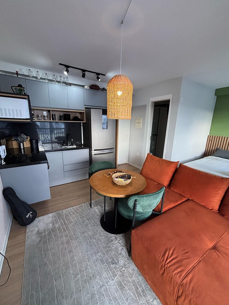Studio com Conforto, Estilo e Vista Incrível