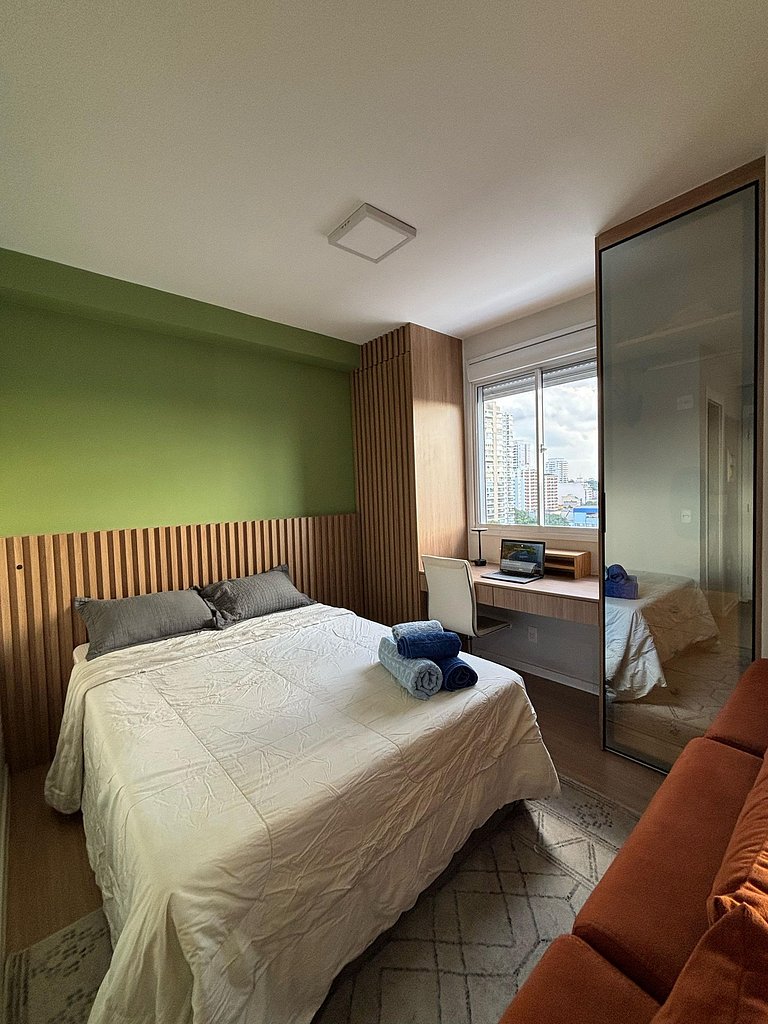 Studio com Conforto, Estilo e Vista Incrível