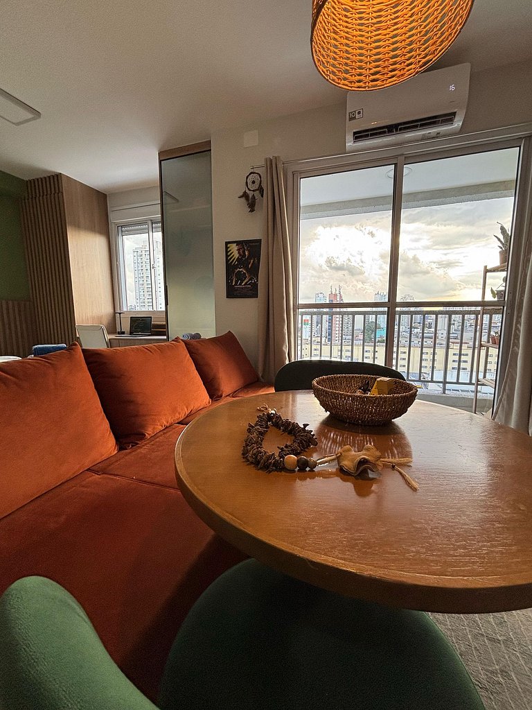 Studio com Conforto, Estilo e Vista Incrível