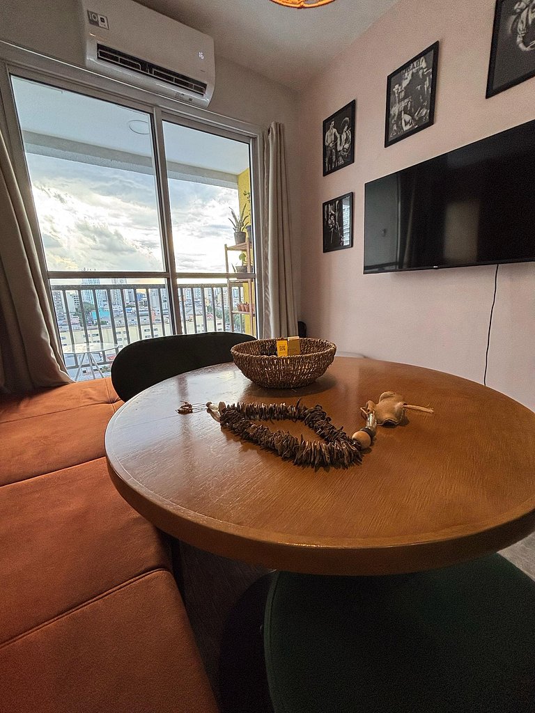 Studio com Conforto, Estilo e Vista Incrível