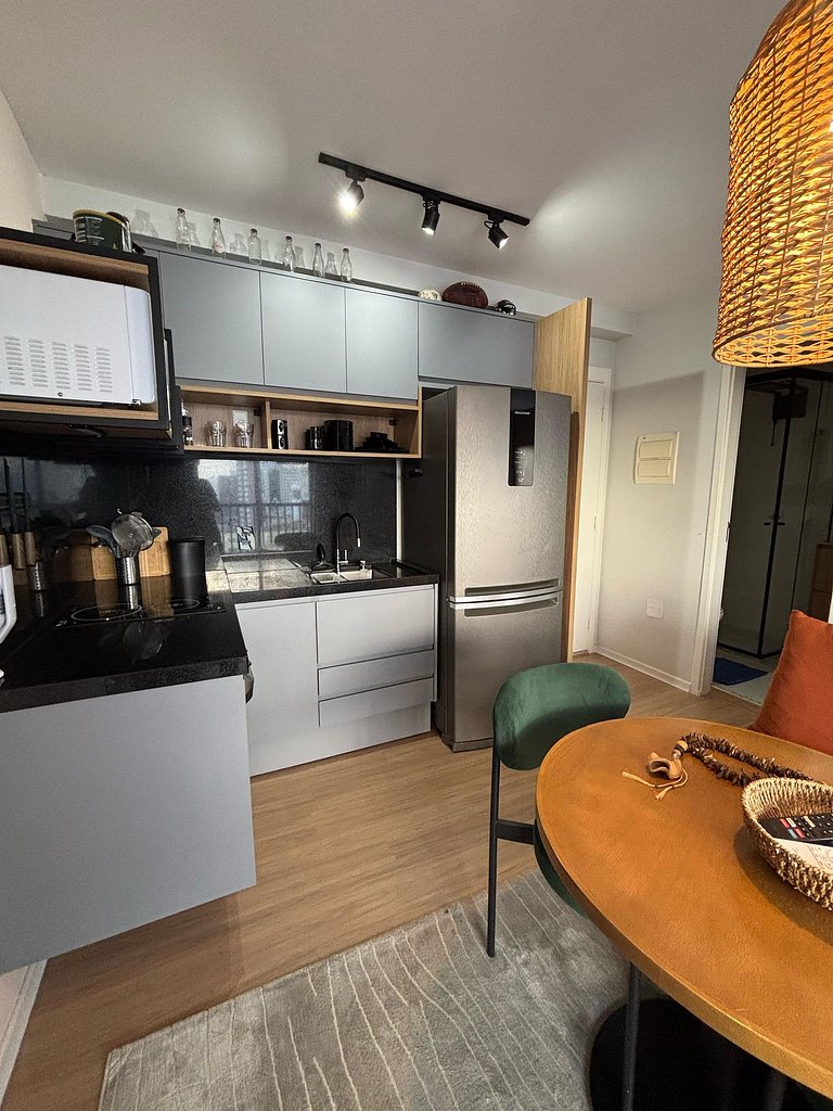 Studio com Conforto, Estilo e Vista Incrível