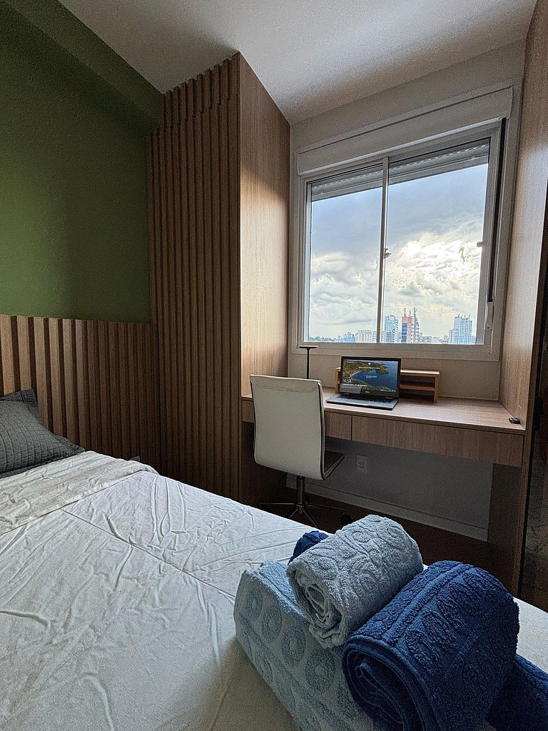 Studio com Conforto, Estilo e Vista Incrível